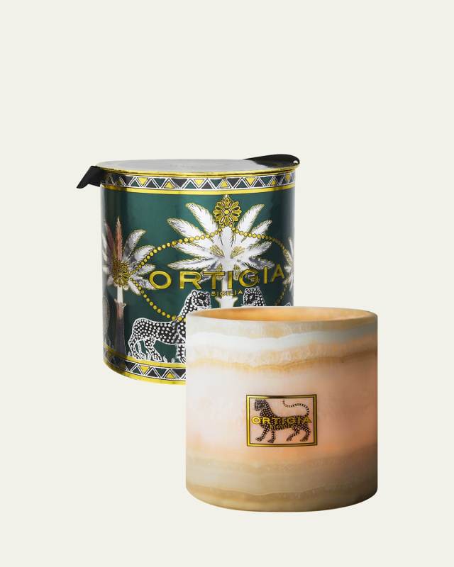 Ambra Nera Alabaster Candle, 35 oz.